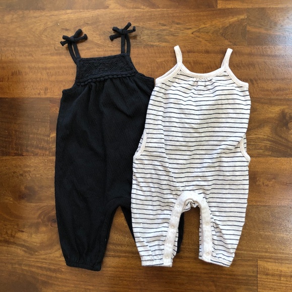 Old Navy Other - Old Navy Romper Bundle Black/B&W Stripe 3-6 Mo